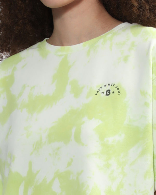 Camiseta Bape Logo-dye Mujer Verdes Claro | 938567-RSB