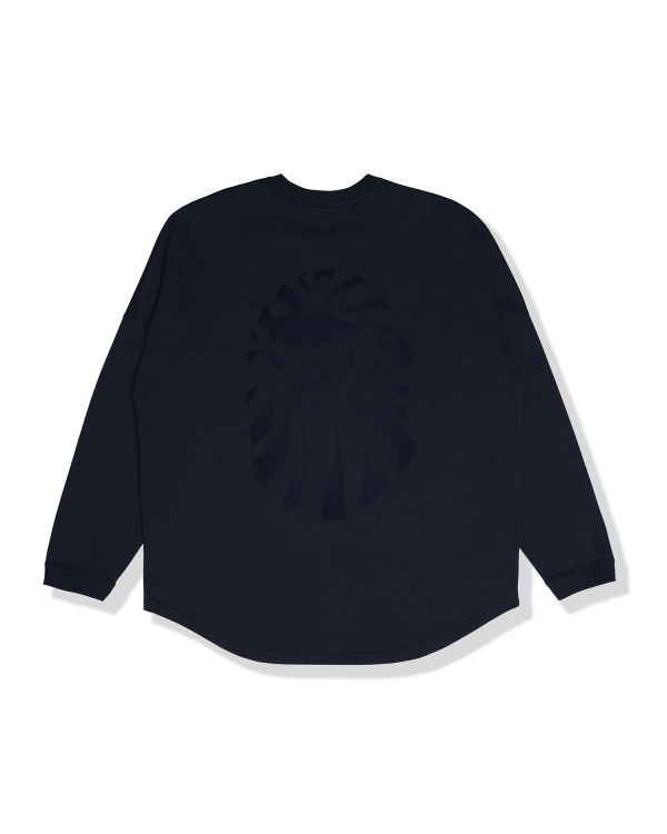 Camiseta Bape Logo print long sleeve Hombre Azul Marino Azules | 263491-GVC