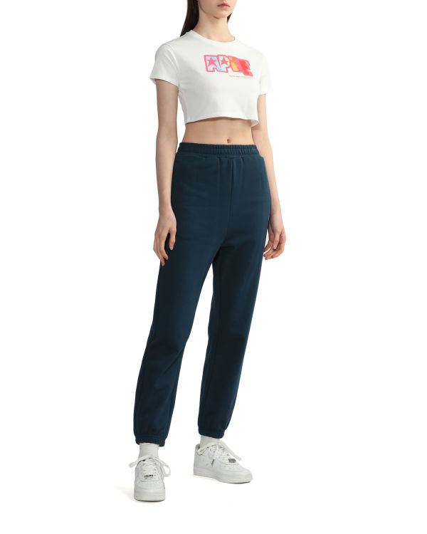 Camiseta Bape Logo printed crop Mujer Blancos | 164287-KZI