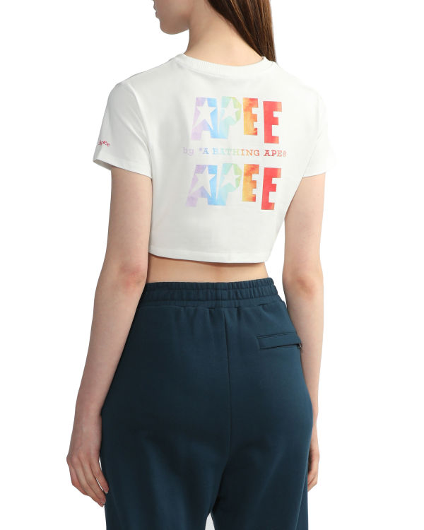 Camiseta Bape Logo printed crop Mujer Blancos | 164287-KZI