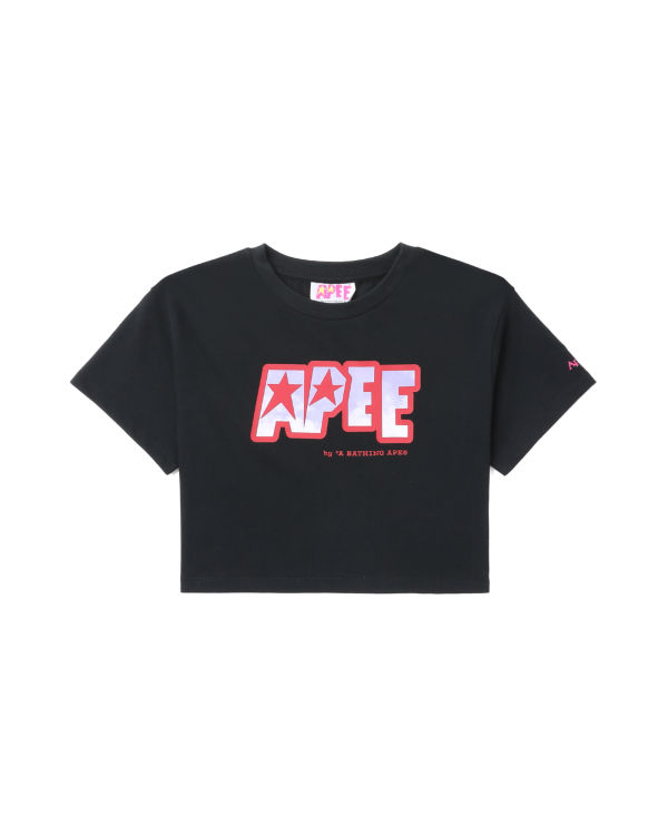 Camiseta Bape Logo printed crop Mujer Negros | 169825-RDW