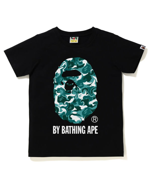 Camiseta Bape Marble Camo Mujer Negros | 380169-QES