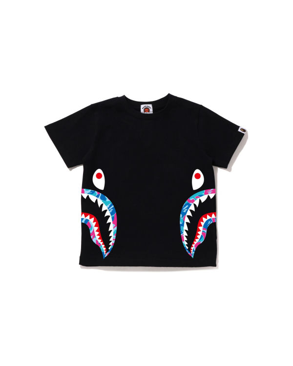 Camiseta Bape Marble Camo Side Shark Niños Negros | 021643-LBC