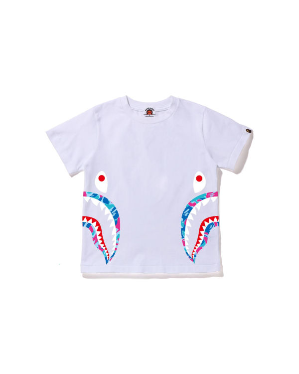 Camiseta Bape Marble Camo Side Shark Niños Blancos | 819507-DAZ