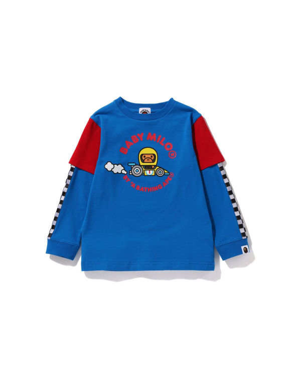 Camiseta Bape Milo Carreras Layered Niños Azules | 967204-PHV