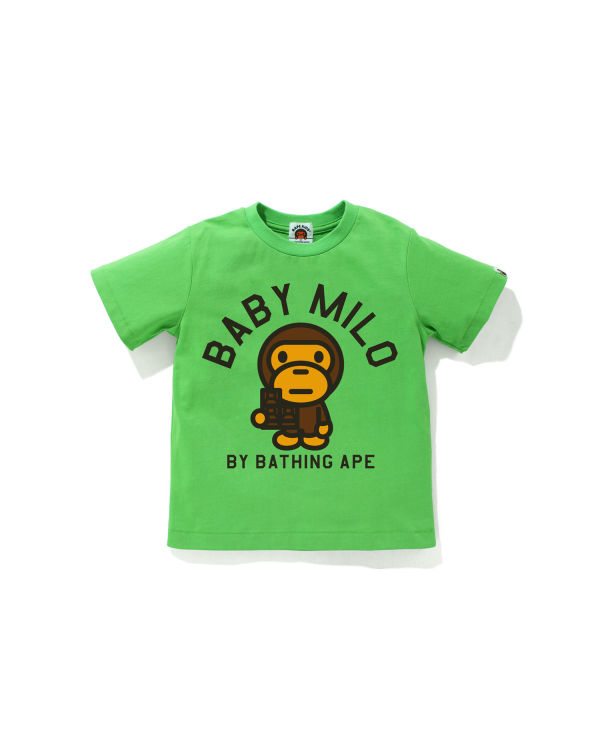 Camiseta Bape Milo Chocolate Niños Verdes Claro | 421650-ELA