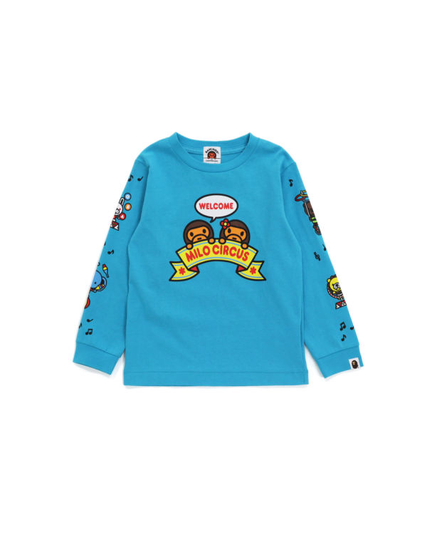 Camiseta Bape Milo Circus L/S Niños Azules | 412503-MWQ