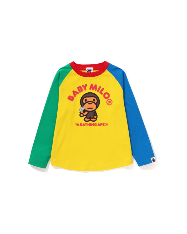 Camiseta Bape Milo Donuts Raglan L/S Niños Amarillos | 508461-CRV