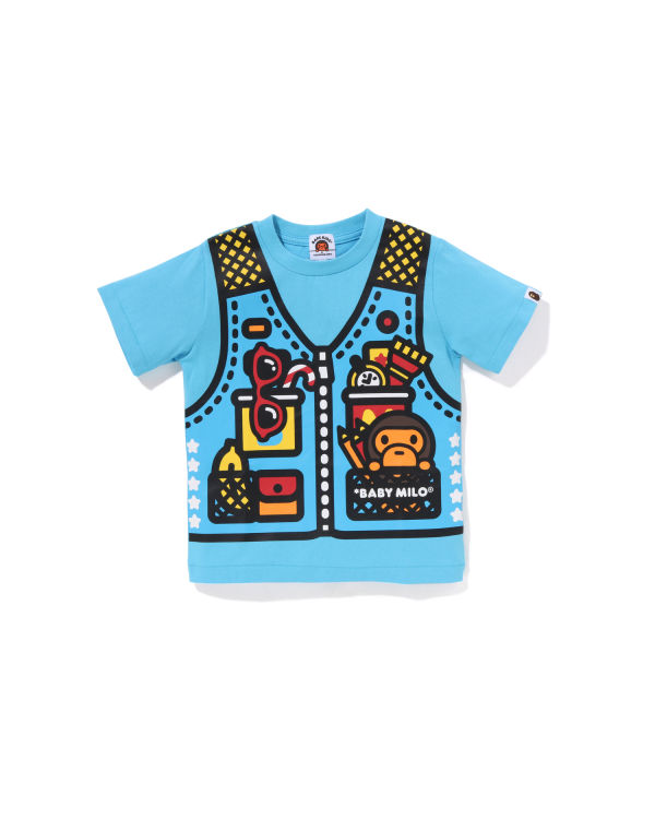 Camiseta Bape Milo Fishing Print Niños Azules Claro | 841570-JSR