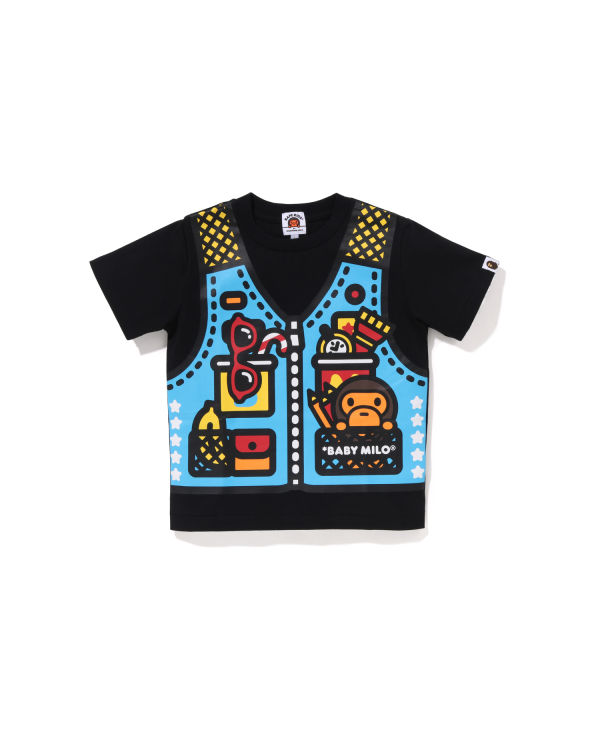 Camiseta Bape Milo Fishing Print Niños Negros | 815492-KGH