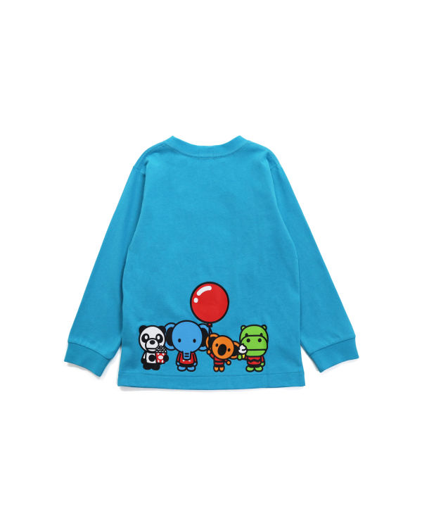 Camiseta Bape Milo & Friends L/S Niños Azules | 460237-PAY