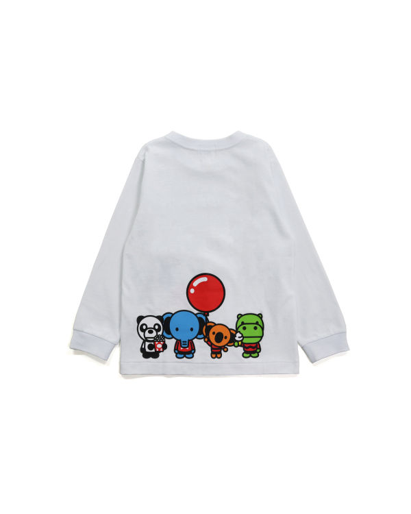 Camiseta Bape Milo & Friends L/S Niños Blancos | 815769-CUS