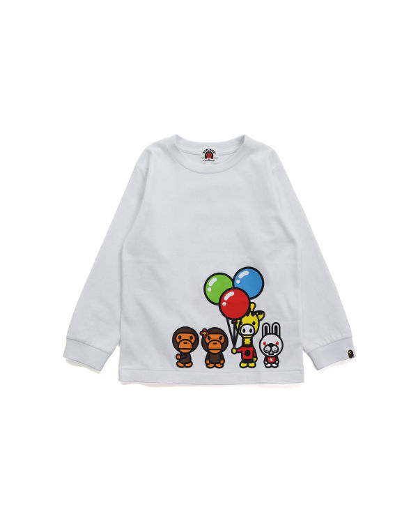 Camiseta Bape Milo & Friends L/S Niños Blancos | 815769-CUS