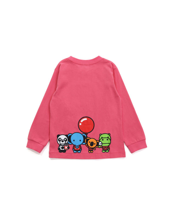 Camiseta Bape Milo & Friends L/S Niños Rosas | 604971-BDM