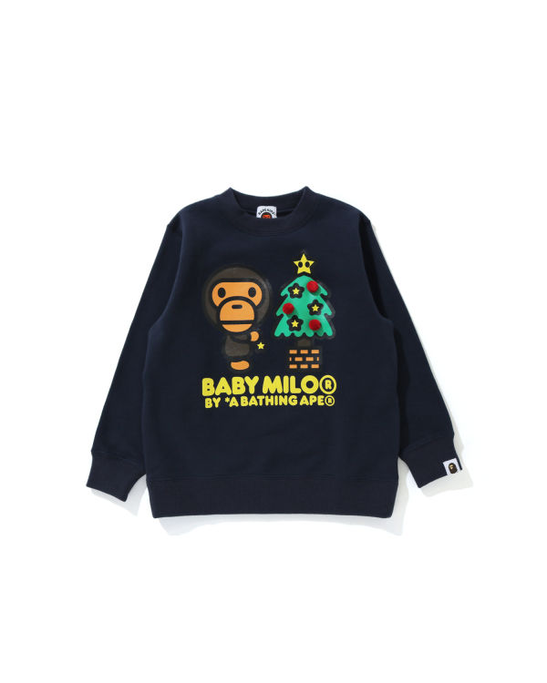 Camiseta Bape Milo Glow In The Dark STA L/S Niños Negros | 169254-VZO