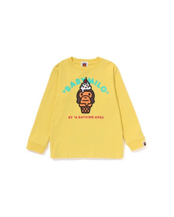 Camiseta Bape Milo Ice Cream L/S Niños Amarillos | 248396-GRC