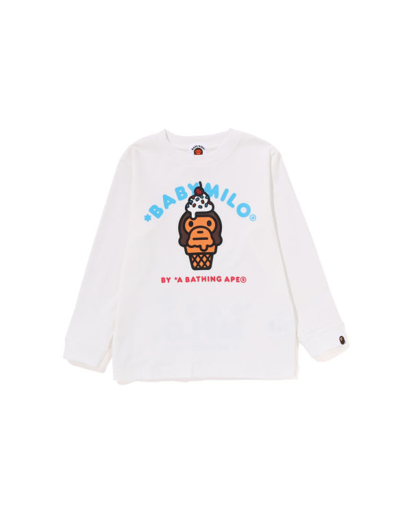 Camiseta Bape Milo Ice Cream L/S Niños Blancos | 672193-PQN