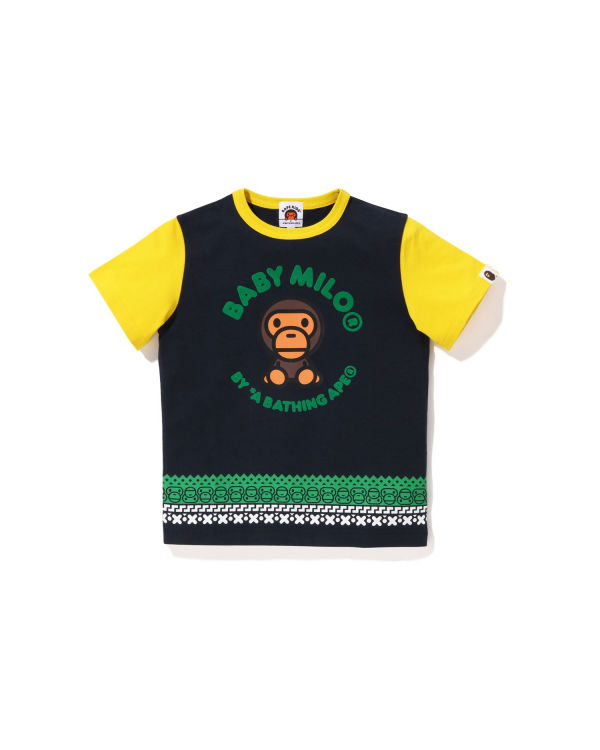 Camiseta Bape Milo Nordic Print Niños Azul Marino Azules | 408621-BCY