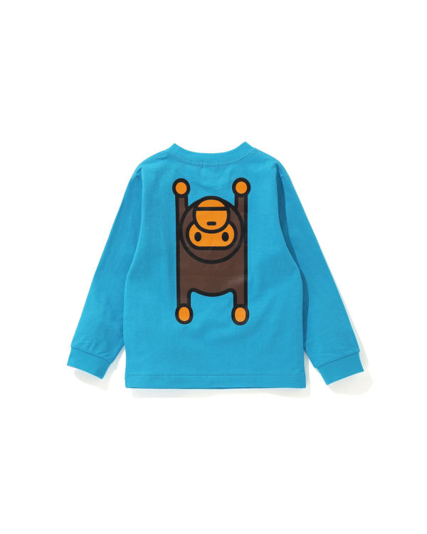 Camiseta Bape Milo Rug L/S Niños Azules | 567192-BWK