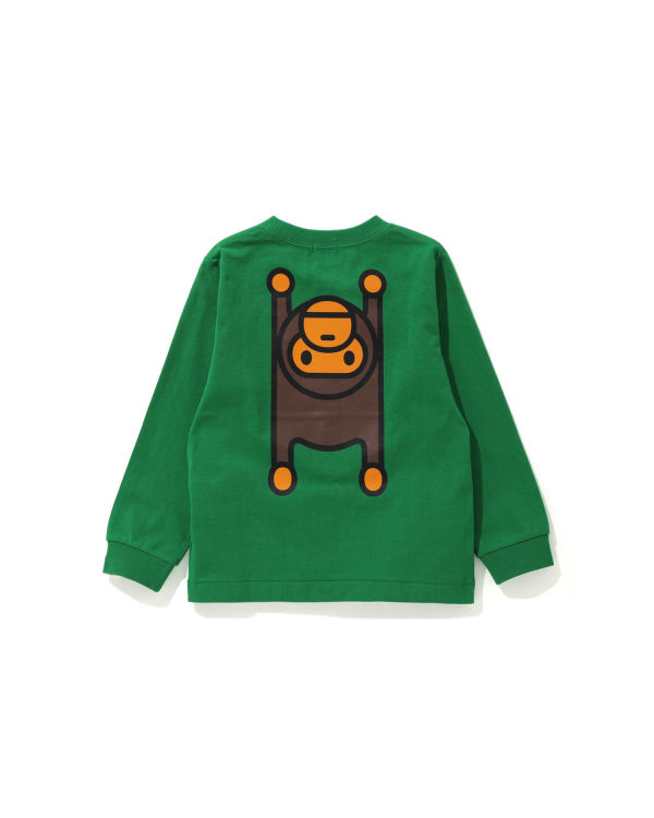 Camiseta Bape Milo Rug L/S Niños Azules Verdes | 750416-QBG