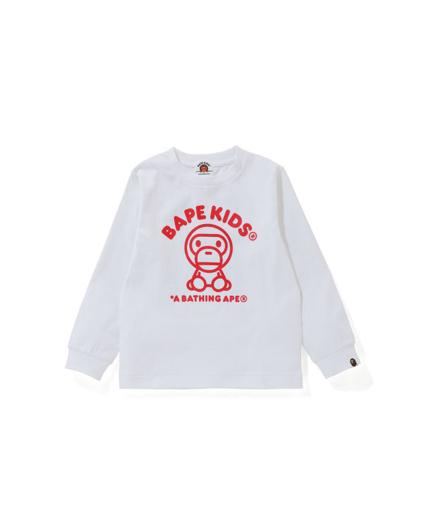 Camiseta Bape Milo Rug L/S Niños Blancos | 897623-PCE