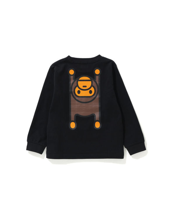 Camiseta Bape Milo Rug L/S Niños Negros | 650371-BGY