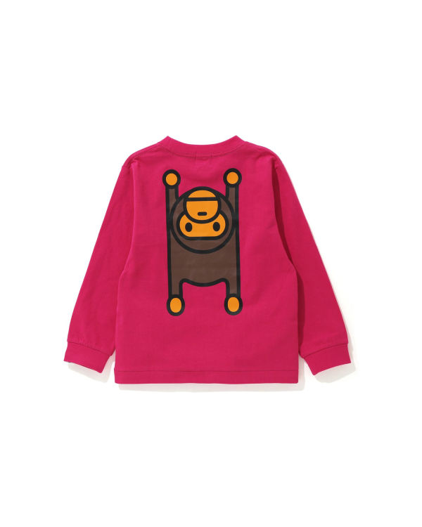 Camiseta Bape Milo Rug L/S Niños Rosas | 197268-HKD