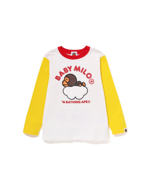 Camiseta Bape Milo Sleep On Cloud L/S Niños Blancos | 420195-CVR