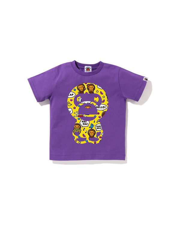 Camiseta Bape Milo Speech Balloon Big Milo Niños Morados | 209715-XHV