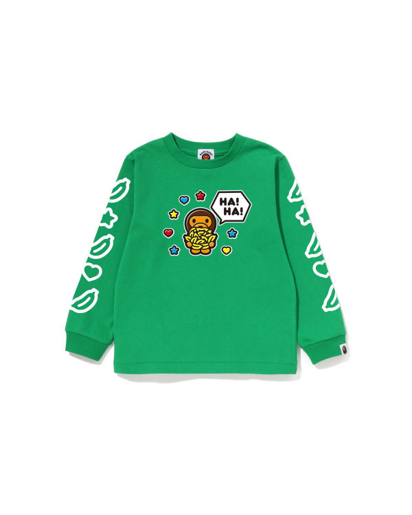 Camiseta Bape Milo Speech Balloon L/S #1 Niños Verde Menta | 183706-ZCP