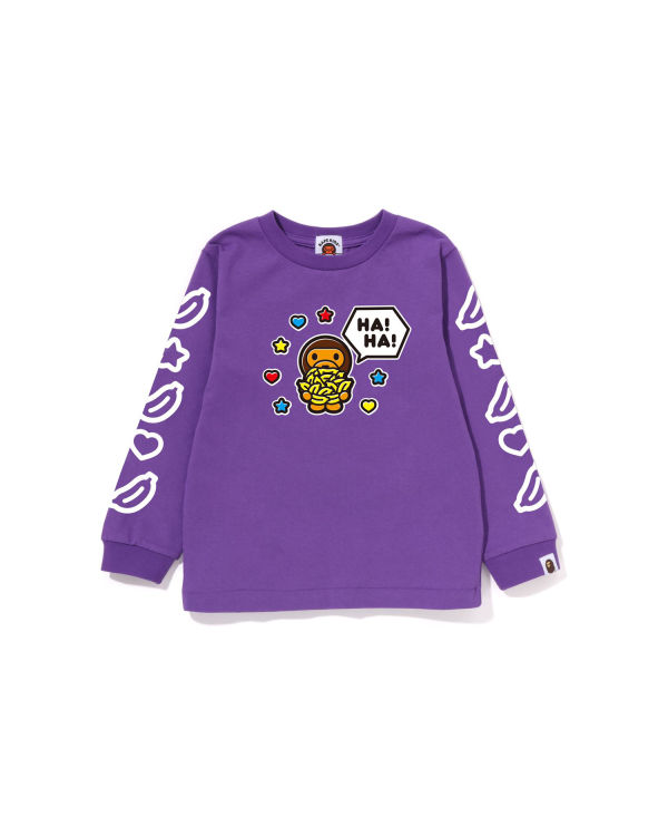 Camiseta Bape Milo Speech Balloon L/S #1 Niños Morados | 415702-IWV