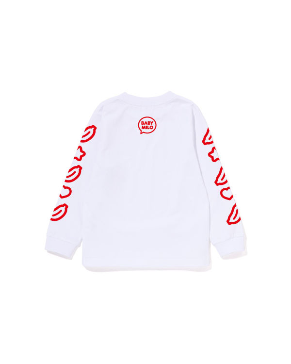 Camiseta Bape Milo Speech Balloon L/S #1 Niños Blancos | 692315-HRP