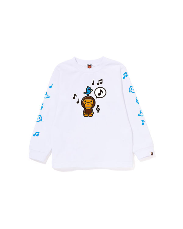 Camiseta Bape Milo Speech Balloon L/S #2 Niños Blancos | 275413-OZA