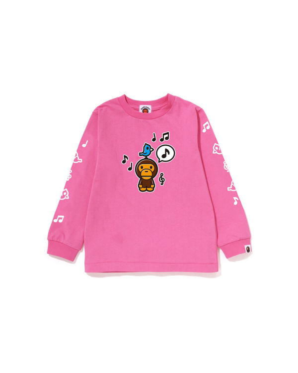 Camiseta Bape Milo Speech Balloon L/S #2 Niños Rosas | 512937-DKU