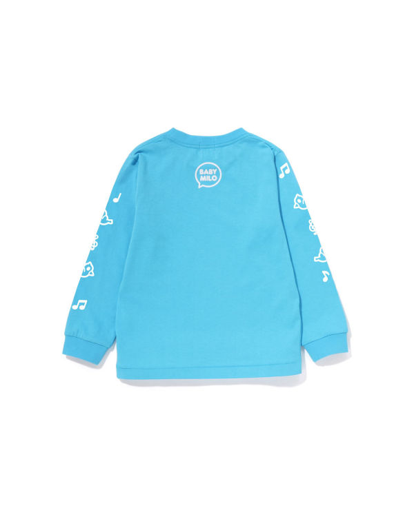 Camiseta Bape Milo Speech Balloon L/S #2 Niños Azules | 893617-UNC