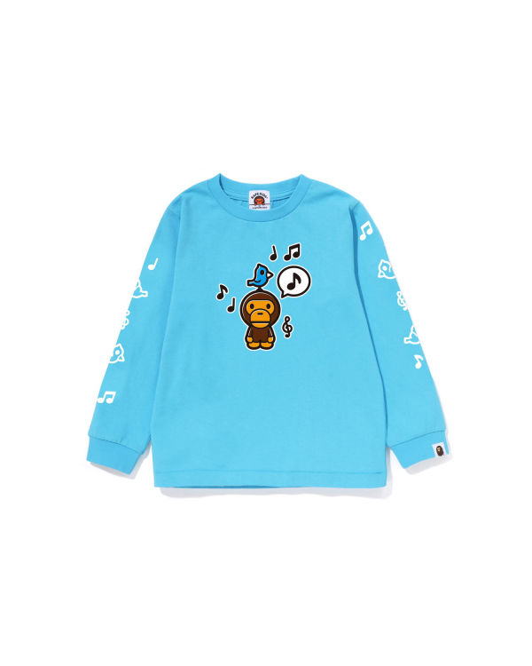 Camiseta Bape Milo Speech Balloon L/S #2 Niños Azules | 893617-UNC