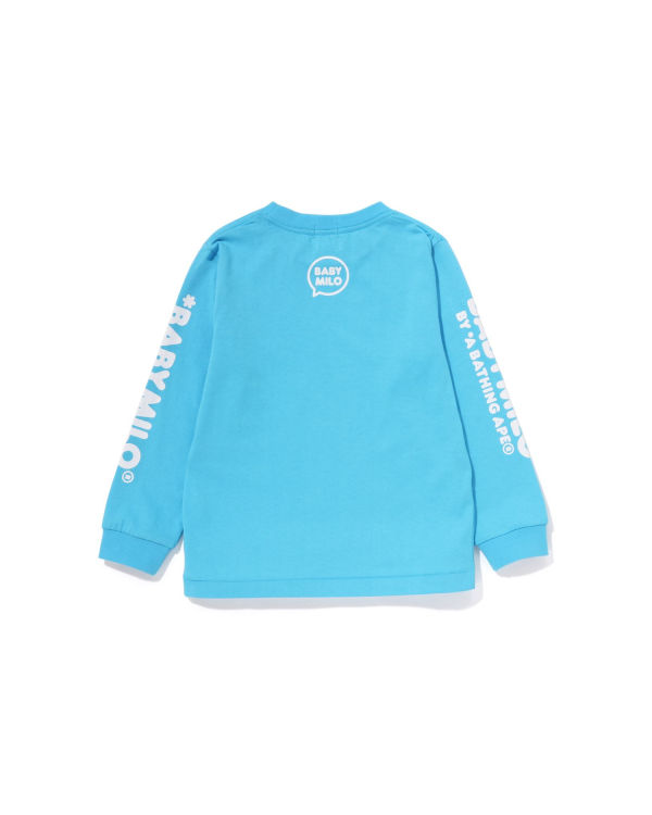 Camiseta Bape Milo Speech Balloon L/S #3 Niños Azules | 107638-VSW