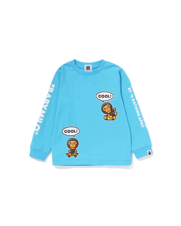 Camiseta Bape Milo Speech Balloon L/S #3 Niños Azules | 107638-VSW