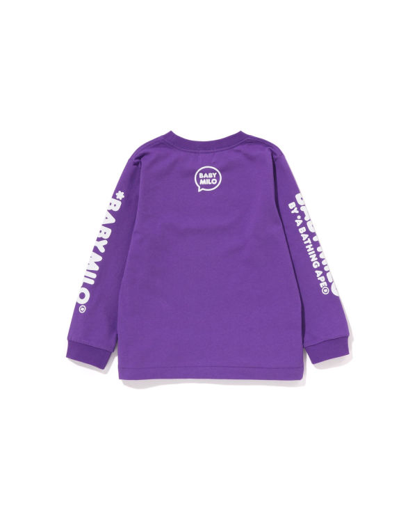 Camiseta Bape Milo Speech Balloon L/S #3 Niños Morados | 354896-EDZ