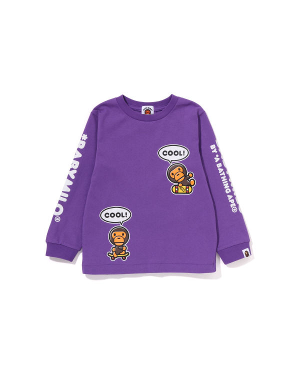 Camiseta Bape Milo Speech Balloon L/S #3 Niños Morados | 354896-EDZ