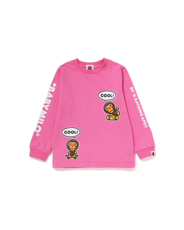 Camiseta Bape Milo Speech Balloon L/S #3 Niños Rosas | 930746-OLQ