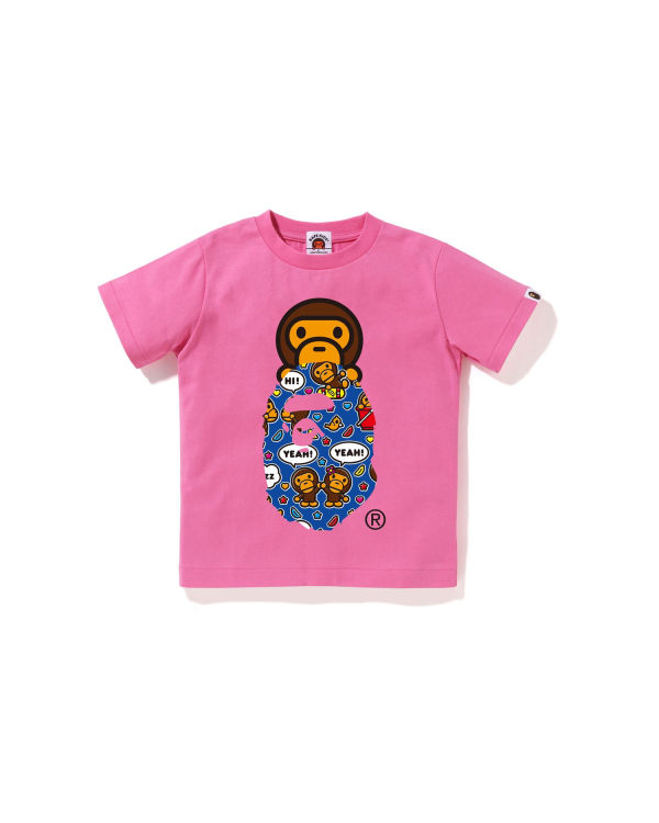 Camiseta Bape Milo Speech Balloon Milo On Ape Head Niños Rosas | 638472-MJQ