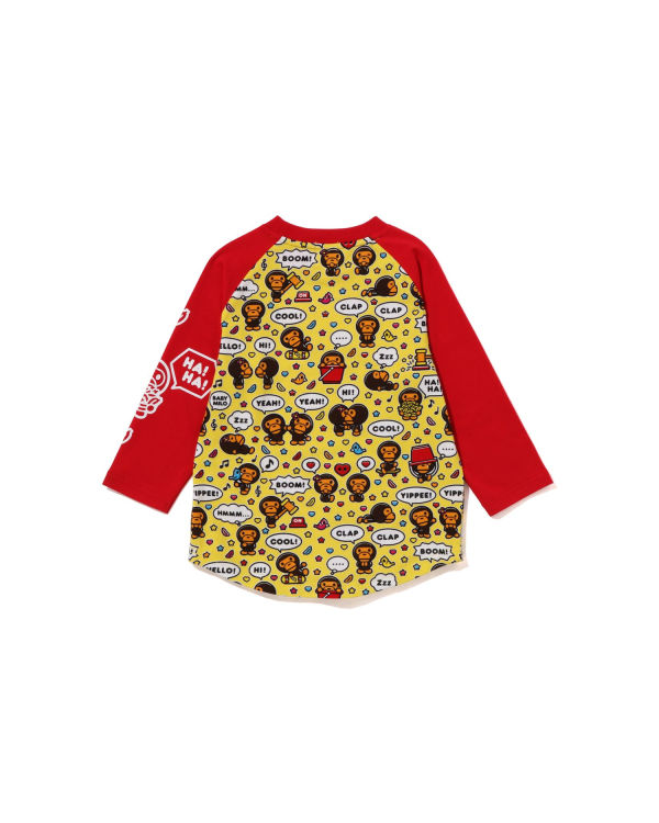 Camiseta Bape Milo Speech Balloon Raglan 3/4 Sleeve Niños Rojos Claro | 029675-OFZ