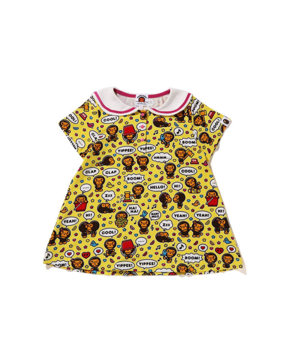 Camiseta Bape Milo Speech Balloon Sailor Collar Niños Amarillos | 914208-UFY