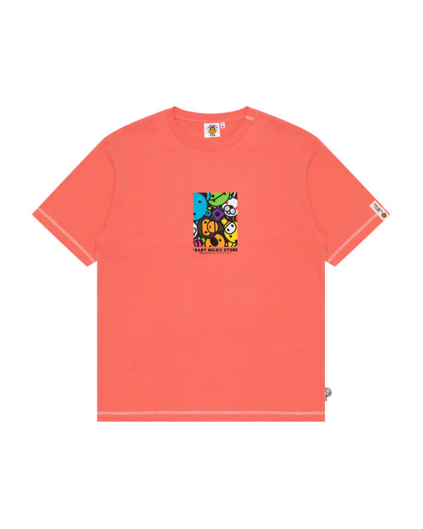 Camiseta Bape Milo box logo print Hombre Rosas | 014385-LPA