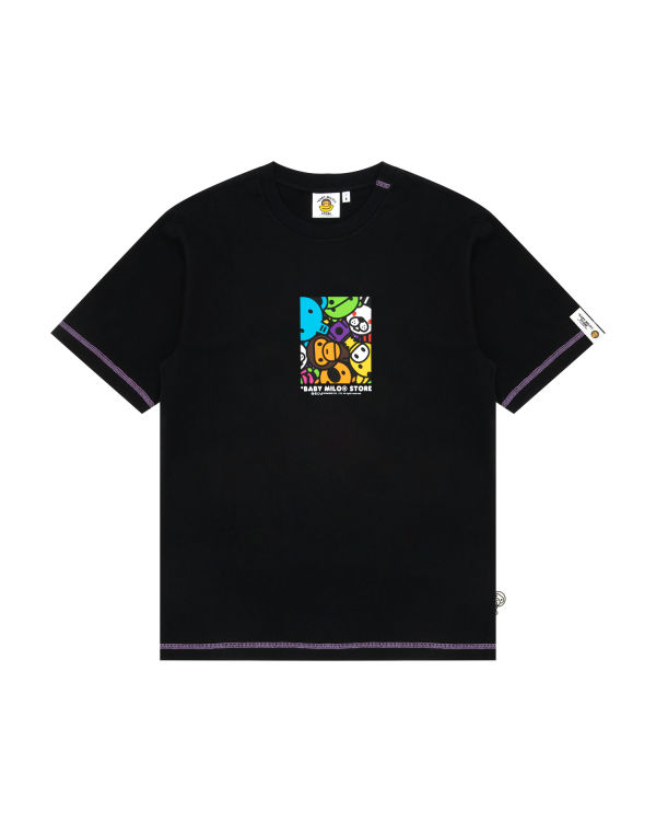 Camiseta Bape Milo box logo print Hombre Negros | 742690-XYM