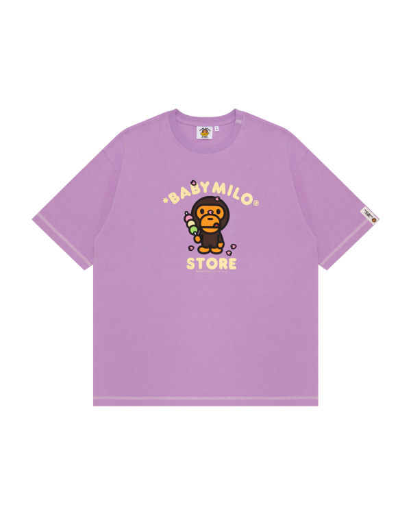 Camiseta Bape Milo boxy fit Mujer Morados | 964720-ZYG