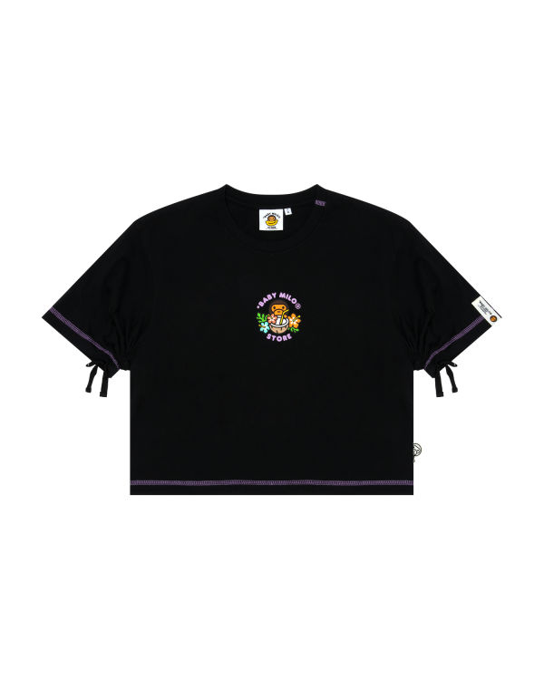 Camiseta Bape Milo cropped fit Mujer Negros | 129468-YCK