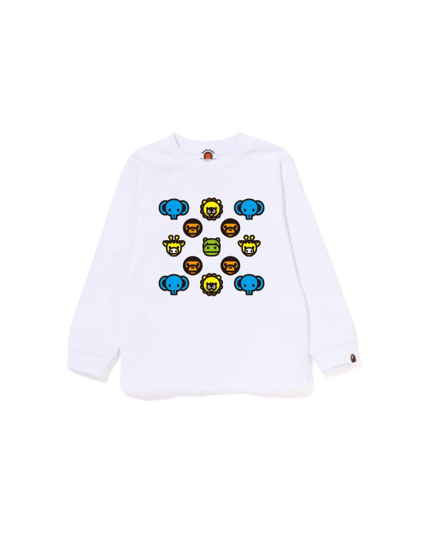 Camiseta Bape Milogram L/S Niños Blancos | 213648-SWT