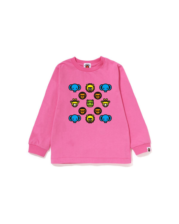 Camiseta Bape Milogram L/S Niños Rosas | 854691-ODG